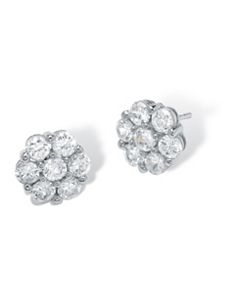 Round Multi-Cubic Zirconia Stud Earrings by PalmBeach Jewelry
