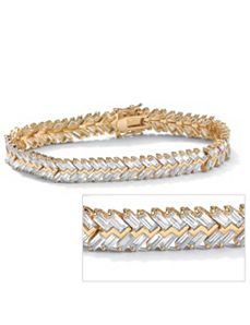 Cubic Zirconia Herringbone Tennis Bracelet by PalmBeach Jewelry