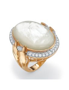 Mother-of-Pearl and Cubic Zirconia Ring by PalmBeach Jewelry