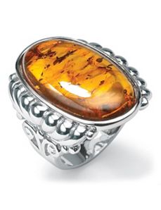 Cognac Amber Ring by PalmBeach Jewelry