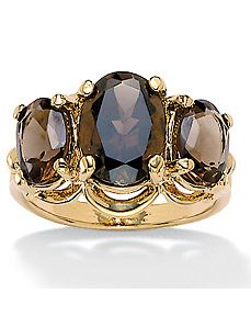 Oval-Cut Smoky Quartz Ring by PalmBeach Jewelry