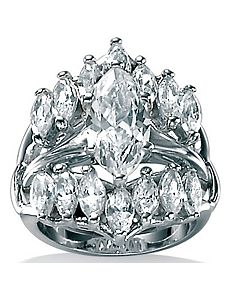 Marquise-Cut Cubic Zirconia Ring Set by PalmBeach Jewelry