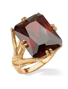 Emerald-Cut Red Cubic Zirconia Branch Ring by PalmBeach Jewelry