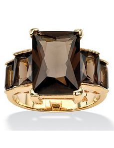 Smoky Quartz Step Ring by PalmBeach Jewelry