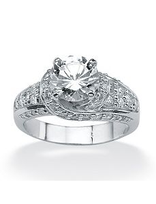 Round Cubic Zirconia Twist Ring by PalmBeach Jewelry