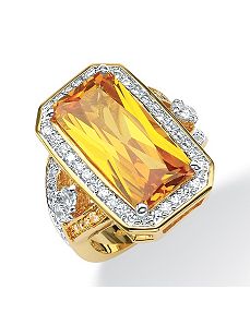 Canary Yellow/White Cubic Zirconia Ring by PalmBeach Jewelry