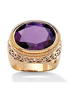 Oval-Cut Purple Cubic Zirconia Ring by PalmBeach Jewelry