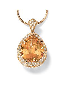 Champagne and White Cubic Zirconia Pendant by PalmBeach Jewelry