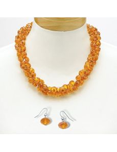 Amber-Colored Crystal Jewelry Set by PalmBeach Jewelry