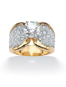 Round Cubic Zirconia Ring by PalmBeach Jewelry