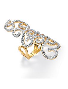 Cubic Zirconia Elongated Siwrl Ring by PalmBeach Jewelry