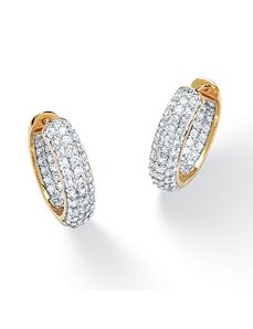 Cubic Zirconia Huggie Earrings by PalmBeach Jewelry
