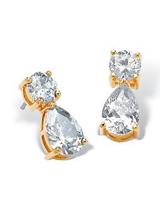 Round & Pear-Shaped Cubic Zirconia Earrings by PalmBeach Jewelry