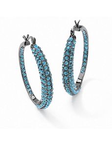 Round Birthstone Hoop Earrings by PalmBeach Jewelry