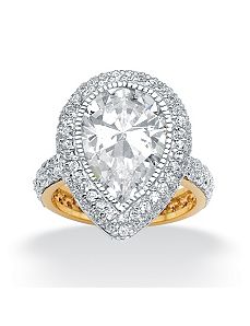 Pear and Round Cubic Zirconia Ring by PalmBeach Jewelry