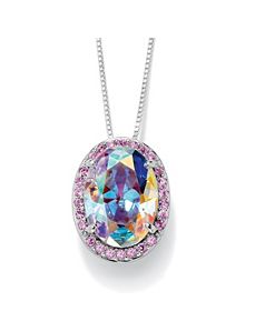 Aurora Borealis & Pink Cubic Zirconia Pendant by PalmBeach Jewelry