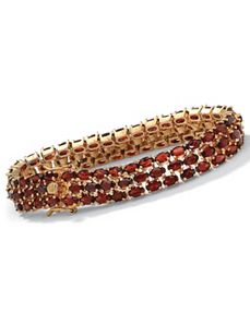 Triple-Row Garnet Tennis Bracelet by PalmBeach Jewelry