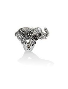 Multi-Crystal Elephant Stretch Ring by PalmBeach Jewelry