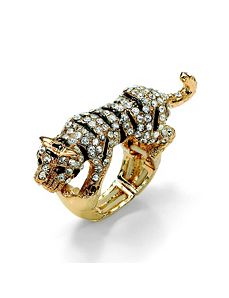 Multi-Crystal Tiger Stretch Ring by PalmBeach Jewelry