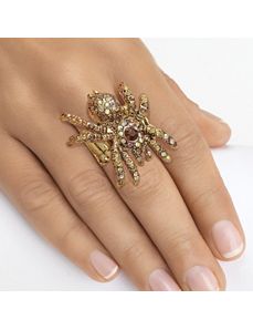 Multi-Crystal Spider Stretch Ring by PalmBeach Jewelry
