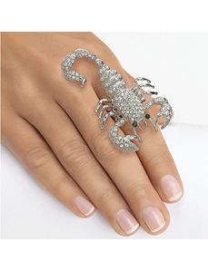 Multi-Crystal Scorpion Stretch Ring by PalmBeach Jewelry