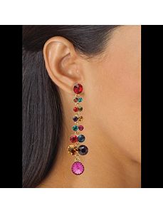 Multi-Colored Crystal Drop Earrings by PalmBeach Jewelry