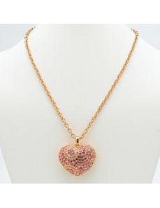 Pink Crystal Heart Pendant by PalmBeach Jewelry