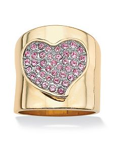 Pink Crystal Heart Ring by PalmBeach Jewelry