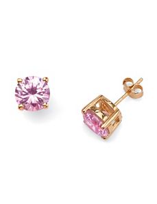 Pink Cubic Zirconia Stud Earrings by PalmBeach Jewelry