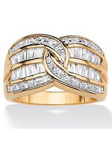 Interlocking Cubic Zirconia Ring by PalmBeach Jewelry