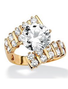 Round Cubic Zirconia Bypass Ring by PalmBeach Jewelry