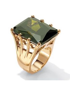 Olivine Cubic Zirconia Ring by PalmBeach Jewelry