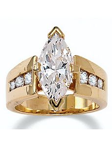 Marquise-Cut and Round Cubic Zirconia Ring by PalmBeach Jewelry