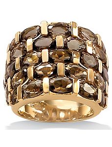 Five-Row Smoky Quartz Ring by PalmBeach Jewelry