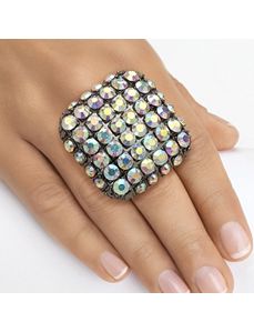 Aurora Borealis Crystal Ring by PalmBeach Jewelry