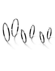 Three Pairs of Hoop Earrings by PalmBeach Jewelry