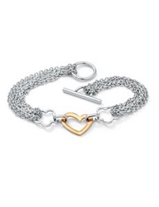 Free-Form Heart Chain Bracelet by PalmBeach Jewelry
