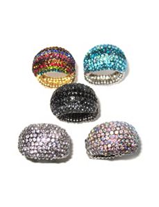 Set of Five Crystal Dome Rings by PalmBeach Jewelry