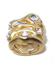 White Crystal Free-Form Ring by PalmBeach Jewelry