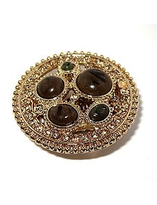 Sim. Tiger's-Eye/Crystal Ring by PalmBeach Jewelry