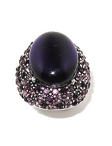 Purple Crystal Stretch Ring by PalmBeach Jewelry