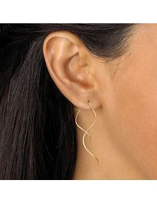 Free-Form Spiral Pierced Earrings by PalmBeach Jewelry