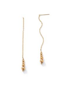 Beaded Chain Thread-Thru Earrings by PalmBeach Jewelry