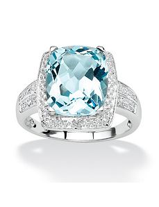 Blue Topaz and Diamond Accent Ring by PalmBeach Jewelry
