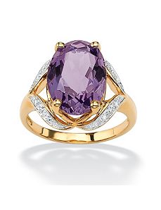 Amethyst and Diamond Accent Ring by PalmBeach Jewelry