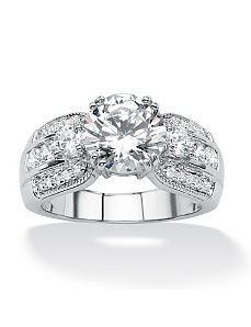 Round Cubic Zirconia Ring by PalmBeach Jewelry