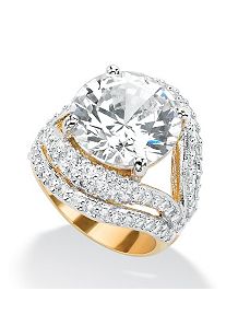 Cubic Zirconia Split-Shank Ring by PalmBeach Jewelry