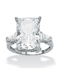 Radiant-Cut and Baguette Cubic Zirconia Ring by PalmBeach Jewelry