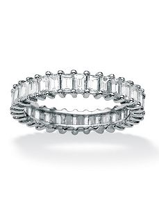 Baguette Cubic Zirconia Eterity Band by PalmBeach Jewelry