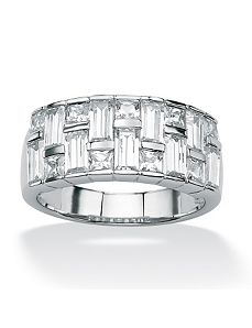 Cubic Zirconia Basketweave Ring by PalmBeach Jewelry